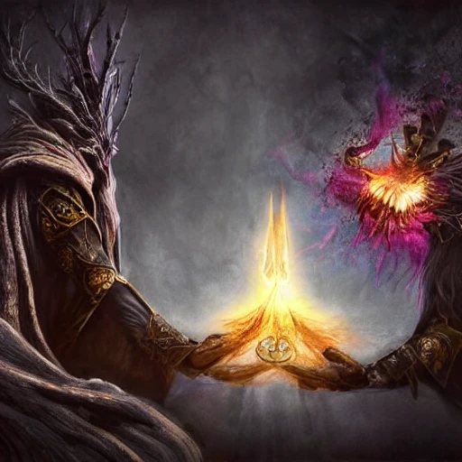 warlock casting banishing spell, unreal engine, art by Mario Nevado extremely detailed HD wallpaper, realism, 8k {{extremely detailed face}, {{masterpiece}}, highly detailed, intricate, still, photograph, fantasy, medieval, midday, day, sunny, shimmering, realistic, 8k, award winning, trending on artstation, Dungeons and dragons, tabletop,