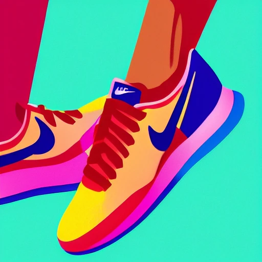 Nike sneaker Ad, illustrated, gradient