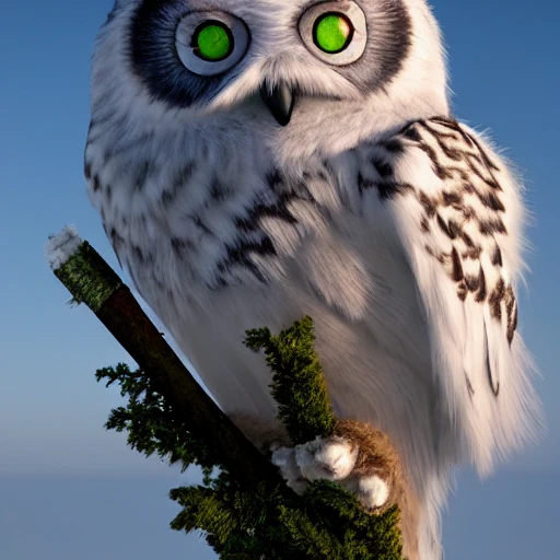 award winning high resolution photo of a snowowl, [trending on artstation] by Franz Lanting and Suzi Eszterhas, 3D,8k