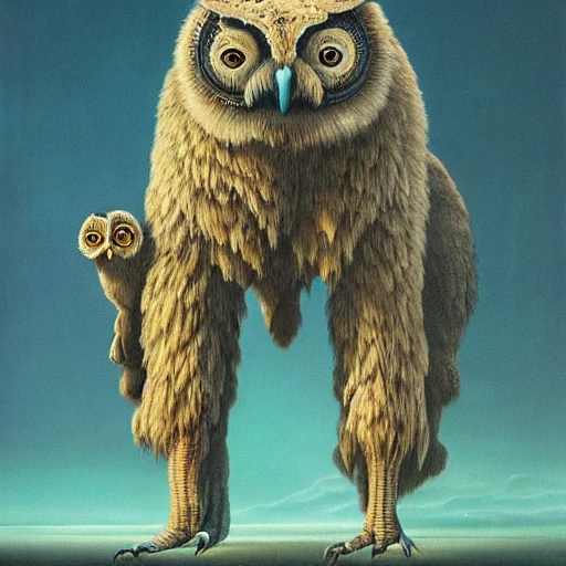 painting of hybrid between mammoth!!!! & owl, intercrossed animal, by zdzislaw beksinski, by tiffany bozic, by chris buzelli, cold hue's, warm tone gradient background, concept art, beautiful composition, digital painting , Trippy
{
"width": 1800,
"height": 2700,
}