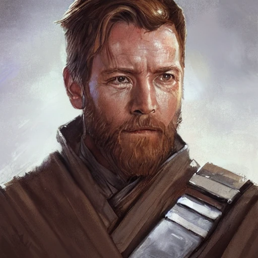 portrait of a man by greg rutkowski, a jedi commander, Obi wan k ...