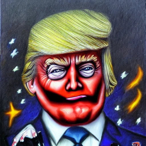Donald Trump in Halloween, Oil Painting, Cartoon, Pencil Sketch, Trippy