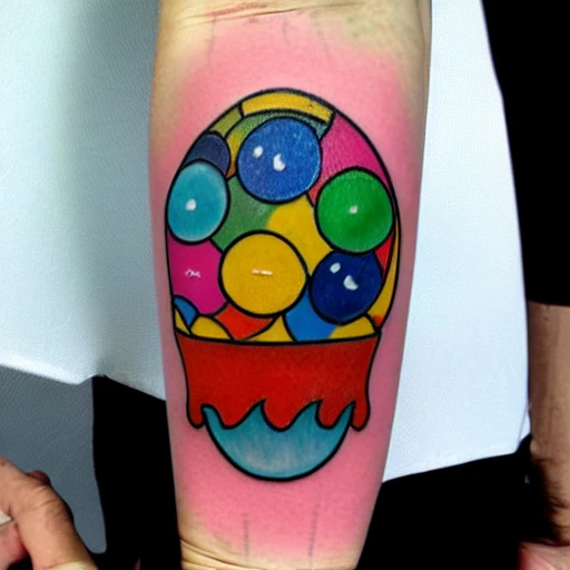 Gumball tattoo healed
