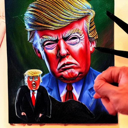 Donald Trump in Halloween, Oil Painting, Cartoon, Pencil Sketch, Trippy, 3D, Oil Painting
