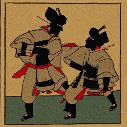 two samurai fighting