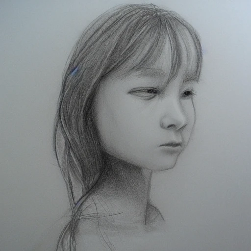 , 3D , 1girl, Pencil Sketch - Arthub.ai