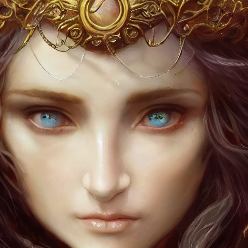 beautiful ukraine girl, female noble born half-elf druid, Jaheira, brown hair, look at viewer, beautiful detailed face, perfect eyes, perfect lips, extremely detailed, 8K wallpaper, portrait, extremely detailed oil painting by greg rutkowski and Luis Royo and Tom Bagshaw and Seb McKinnon, trending on artstation, in the style of Wizards of the coast, Pencil Sketch, Pencil Sketch