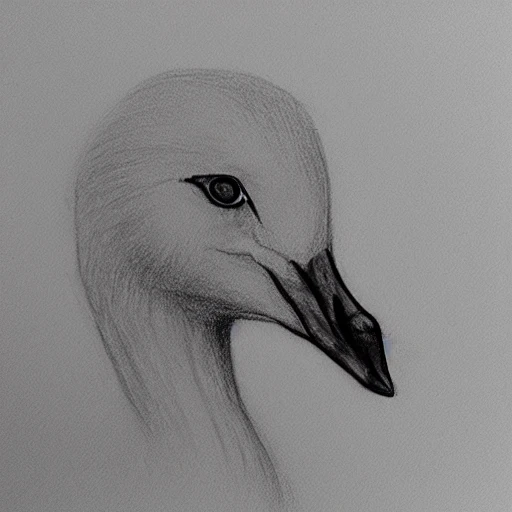 head, cygne, Pencil Sketch