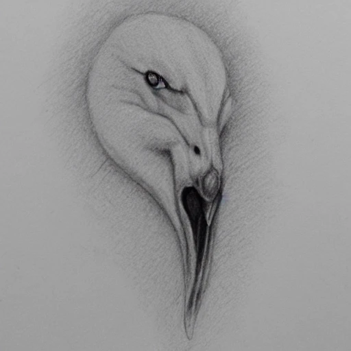 head, cygne, Pencil Sketch