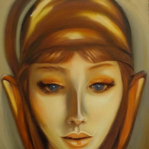 woman elfe, perfect face,noble,in wood, Oil Painting