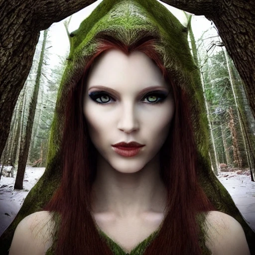 woman elfe, perfect face, perfect eyes ,noble,in forest, fantasy
