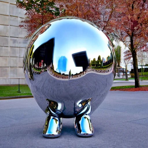 dog, 3-d, sculpture, perspective, by jeff koons, chrome
