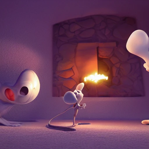 animate an mouse, 3d render, octane render, pixar art, disney art, nice, beauty scene, cinematic light