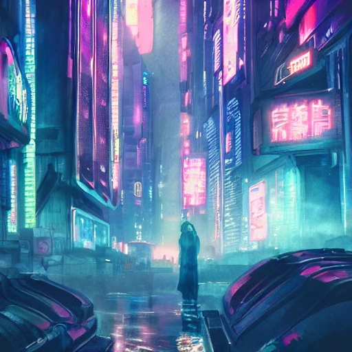 cyberpunk city, neon, macro lens, dramatic lighting, beautifully ...