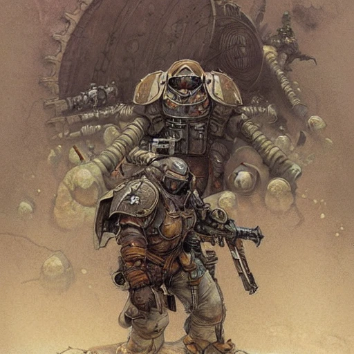 design only warhammer 40.000 retro future art gothic designs borders lines decorations space machine dune sand. muted colors. by jean - baptiste monge, no text, no logo