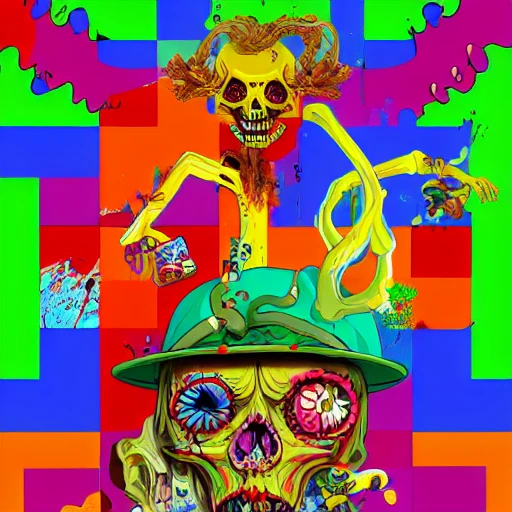 !draw (((acid trip))), (gone wrong), (((mario navarro))) ((colorful)), (bright) ((splatter drippings)), psydelic,  mushrooms, bizarre, Disney castle (((ghost rider)) , horror, strange, ((alice in wonderland)), Gothic, morbid, vascular, trippy, burlesque, ((krampus)) nightmare fuel, sharp focus, (sharp lines), count:9, iters:9, ar:8:10, ### fuzzy, blurry, grainy, shading, black and white, grainy, 