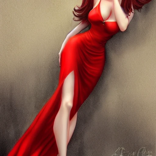  DIYthinker Red Plump Beautiful Girl Art Deco Fashion