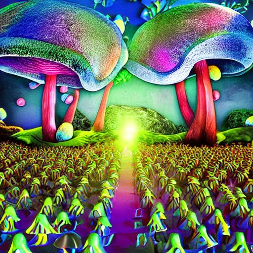 magic mushroom heaven, 3D
