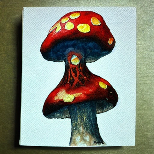 magic mushroom, 3D, Water Color, 3D