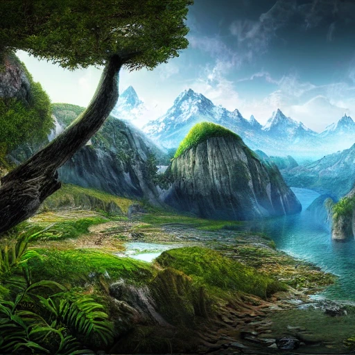 A realistic beautiful natural landscape, 4k resolution, hyper detailed