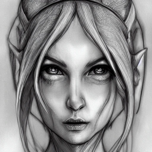 elf, woman, Pencil Sketch, Cartoon, lord of the rings, Detailed ...