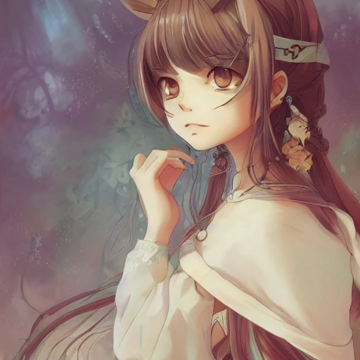 nekopara fantatically detailed eyes antiquity anime style art cute vibrant detailed neko dress portrait shinkai makoto Studio ghibli studio key hedeaki anno Sakimichan Stanley Artgerm Lau Rossdraws James Jean Marc Simonetti elegant highly detailed digital painting artstation pixiv bangs watery eyes