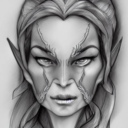 elf, woman, Pencil Sketch, Cartoon, lord of the rings, Detailed ...