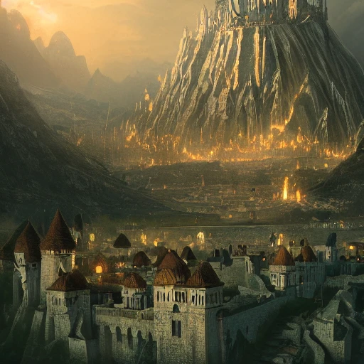 Landscape Minas Tirith City Artwork Lord of the Ring Minas 