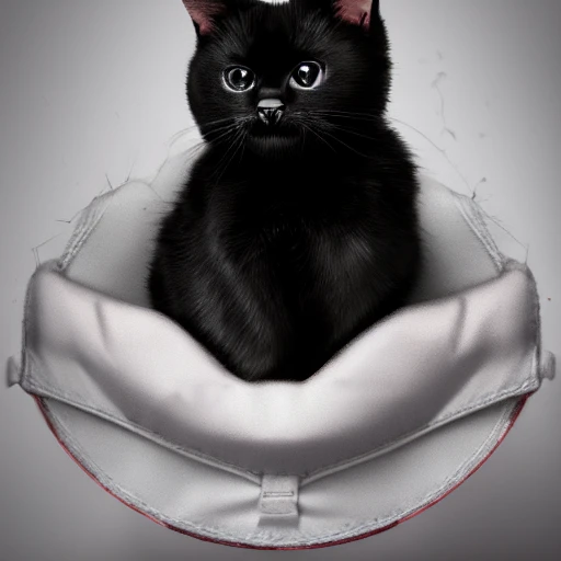 ultra realistic photography portrait of a combination of [[[Black Cat]]] as a cute chubby baby, chubby cheeks, wearing  baggy bib and diapers,  professional, 8k looking into camera, Digital Art, Concept Art, Close-up, HD, Beautiful Lighting, Sad, Octane Render
