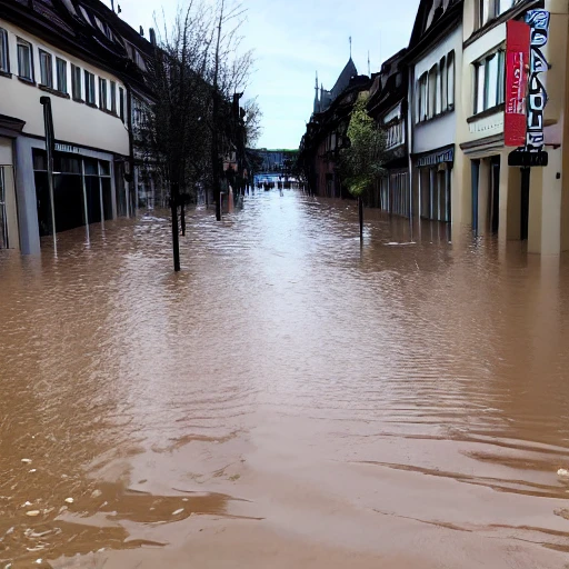 Streets of mainz flooded six feet 
with water
