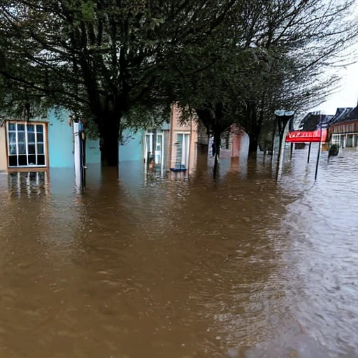 Streets of krefeld  flooded six feet 
with water
