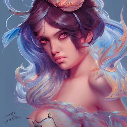 digital art, fantasy portrait of joyfull girl, by James Jean and by artgerm, by ross tran , ultradetailed, charachter design, concept art, trending on artstation,