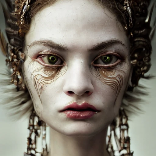 angry shehe humanoid, intricate, elegant, highly detailed, upper body, medium shot, masterpiece, trending on artstation, digital art, look at viewer, beautiful detailed face, perfect face, perfect eyes, perfect pupils, perfect iris, perfect lips, extremely detailed, 8K wallpaper, portrait, scene by Marta Bevacqua and Guy Aroch, Peter Coulso