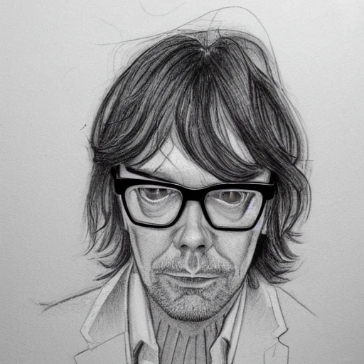 Jarvis cocker's facial scar, Pencil Sketch, waifu