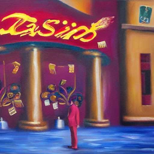 Casino, Golden Glove, Oil Painting, "777"