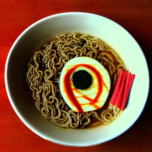 Ramen with noodles made of RCA cables!!!!!!!, 35mm film, 3D, Water Color