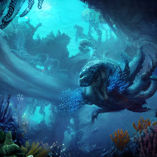 underwater, Detailed and Intricate, world of darkness, biolumine ...