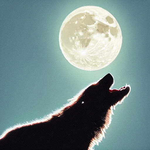 lycan howling at moon, high detail