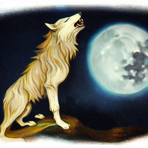 lycan howling at moon, high detail