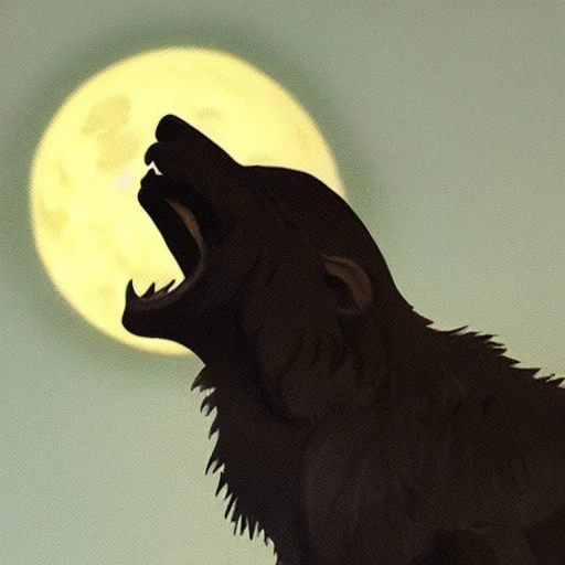 lycan howling at moon, high detail