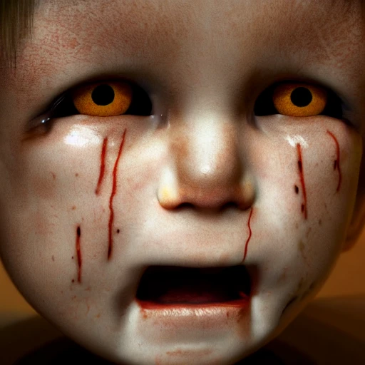 creepy kid, high detail, hyper realistic, 3D