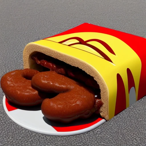 McDonalds McRib, hyper realistic, 3D