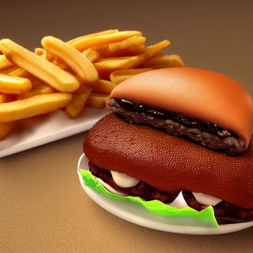 McDonalds McRib, hyper realistic, 3D