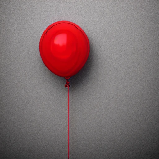 red balloon, hyper realistic, 3D