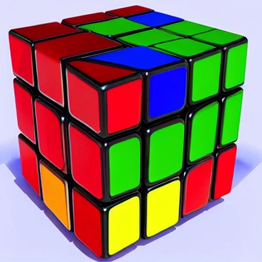 rubik's cube melting, hyper realistic, 3D