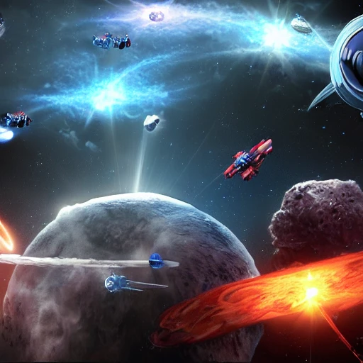 epic space battle, ultra realistic, 4k