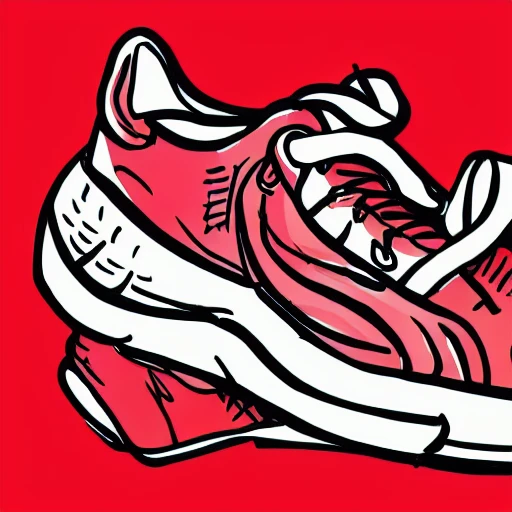Red sneakers, Cartoon - Arthub.ai