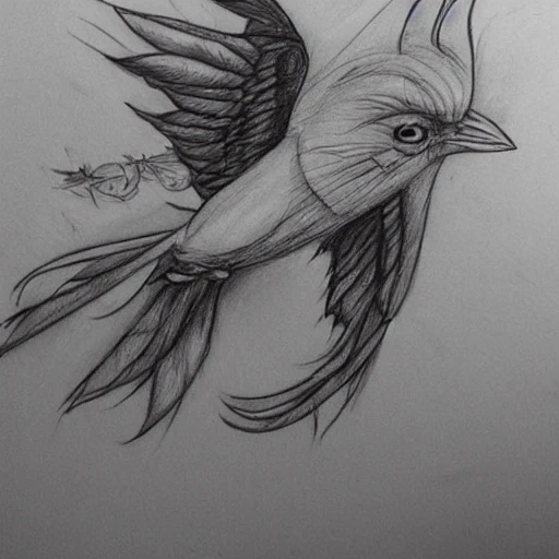 Chiara Bautista Pencil sketch of a bird