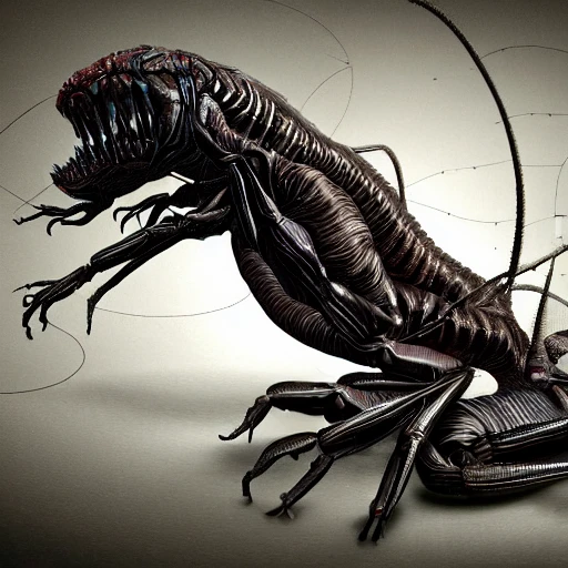 A = (bh )/2, CGI, Concept Art, Digital Art, Surrealist, alien myriapod biological, anatomical, very highly detailed | a^2 + b^2 = c^2 , Detailed and Intricate, Surrealist CGI, Digital Art, Hard Edge Painting, Very highly detailed