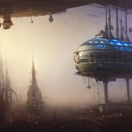 wide view of a steampunk airship docking with a tall tower, fog, volumetric lighting, intricate, elegant, highly detailed, digital painting, artstation, concept art, smooth, sharp focus, art nouveau, art by syd mead and john berkey, a painting of a futuristic city in the middle of a foggy sky, cgsociety, retrofuturism, steampunk submarine!, junk yard, military vehicle, military, aircraft, realistic, ground vehicle
Negative prompt: (((out of frame))), lowres, bad anatomy, error body, error hair, error arm, error hands, bad hands, error fingers, bad fingers, missing fingers, error legs, bad legs, multiple legs, missing legs, error lighting, error shadow, error reflection, error, extra digit, fewer digits, cropped, worst quality, low quality, normal quality, jpeg artifacts, blurry, flat, lowres, text, error, cropped, worst quality, low quality, jpeg artifacts, ugly, duplicate, morbid, mutilated, out of frame, extra fingers, mutated hands, poorly drawn hands, poorly drawn face, mutation, deformed, blurry, dehydrated, bad anatomy, bad proportions, extra limbs, cloned face, disfigured, gross proportions, malformed limbs, missing arms, missing legs, extra arms, extra legs, fused fingers, too many fingers, long neck, image compression, compression, noise, censored, doll, tiling, amputation